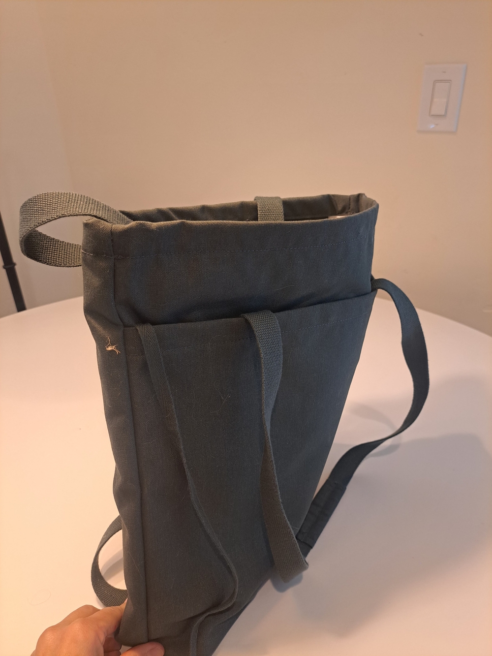 IKEA Dromsack Dark Green Convertible Tote Backpack *rare* - Picture 3 of 5